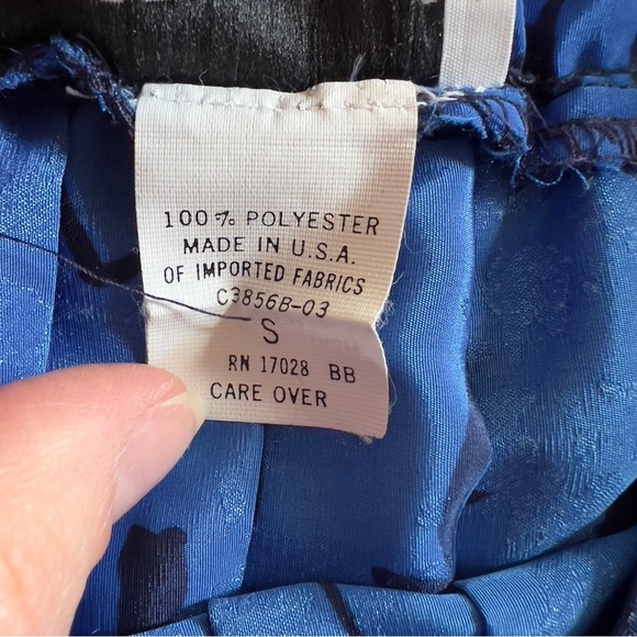 Vtg 70s 80s Andrea Gayle Blue Pleated Midi Skirt - Size Small Medium - Picture 9 of 10